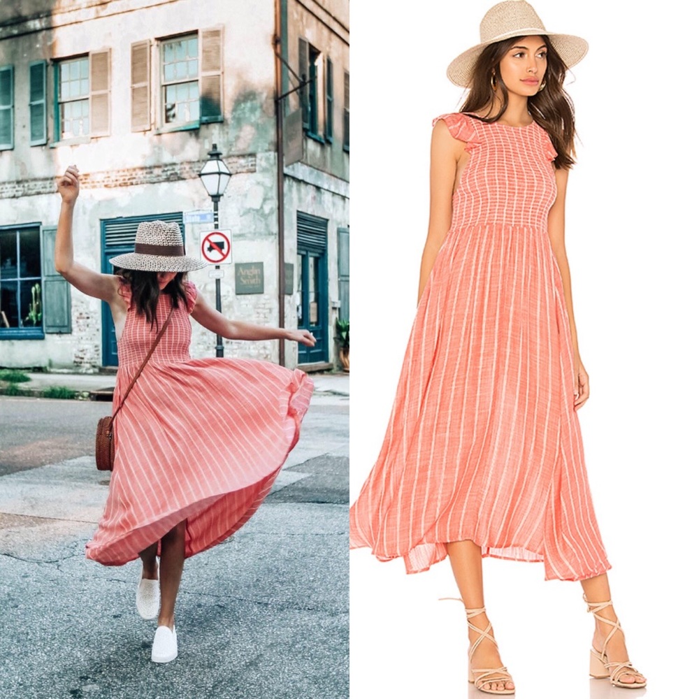 Free People Chambray Butterflies Midi Dress